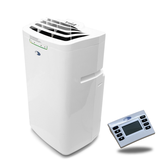 Dual Hose Cooling Portable Air Conditioner, Dehumidifier, and Fan with Activated Carbon Filter - White