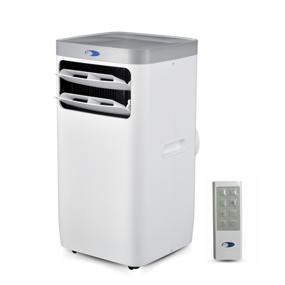 Compact Portable Air Conditioner, Dehumidifier, and Fan with Remote Control - White/Grey