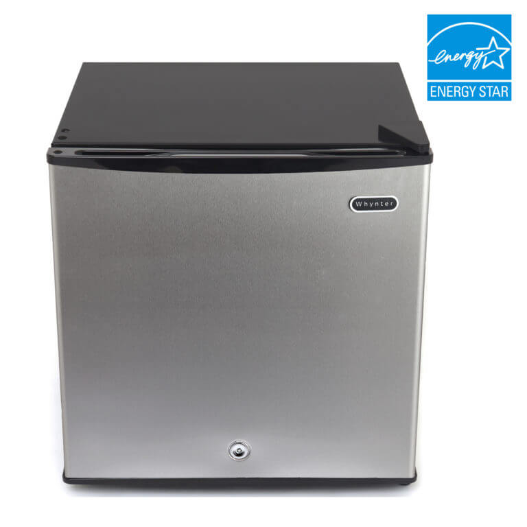 1.1 cu. ft. energy star upright freezer with lock – stainless steel