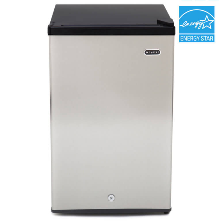 3.0 cu. ft. energy star upright freezer with lock - stainless steel