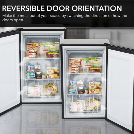 3.0 cu. ft. energy star upright freezer with lock - stainless steel