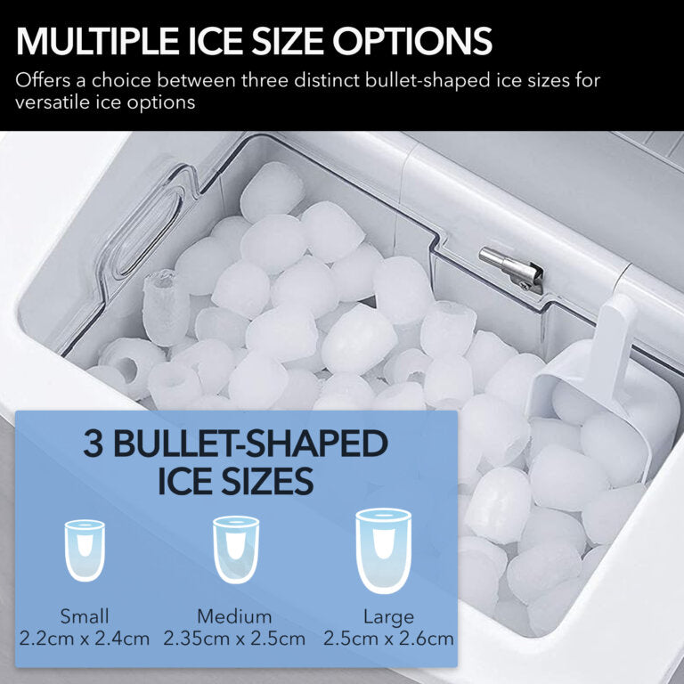 49 lb capacity portable table top ice maker – stainless steel