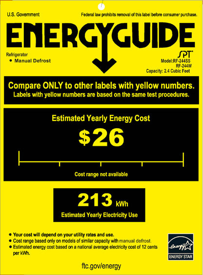 2.4 cu.ft. Compact Refrigerator with Energy Star - Stainless Steel