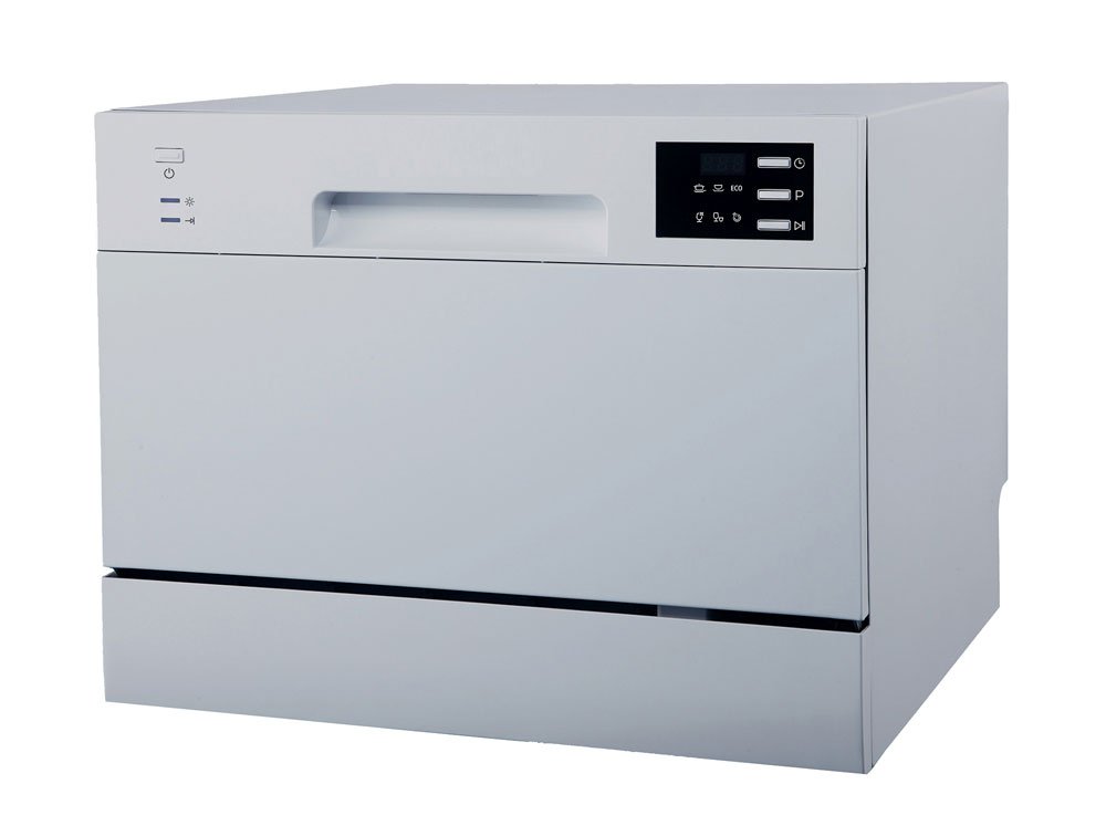 countertop dishwasher with delay start & led - silver