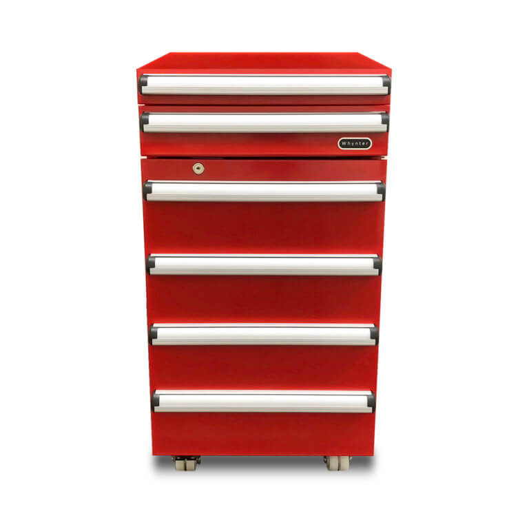 portable 1.8 cu. ft. tool box refrigerator with 2 drawers and lock - red