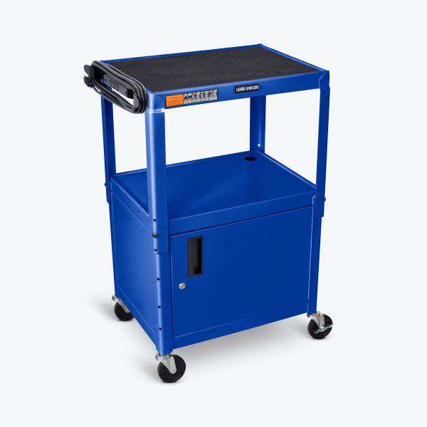 adjustable-height steel av cart - cabinet