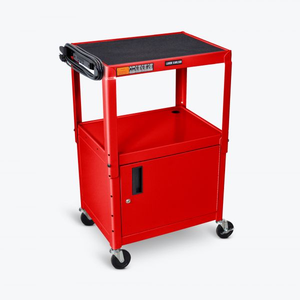 adjustable-height steel av cart - cabinet