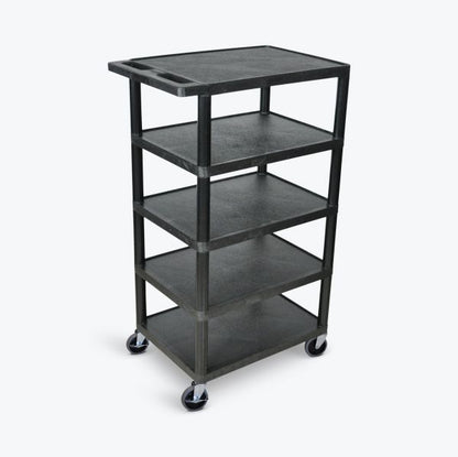 Five Flat-Shelf Structural Foam Plastic Cart