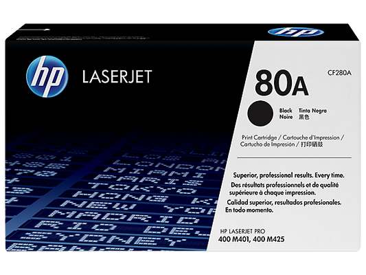 HP 80A Black Original LaserJet Toner Cartridge,CF280A