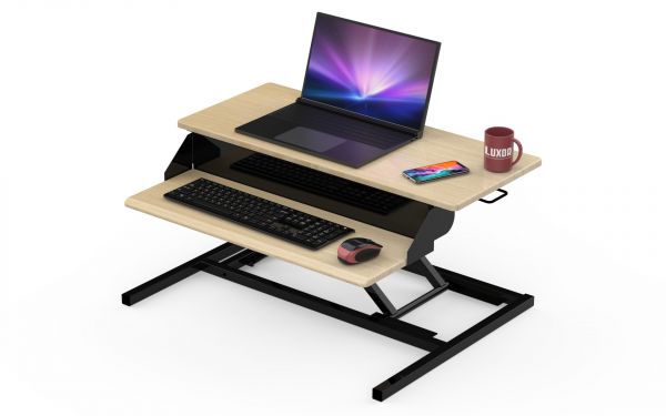 two-tier pneumatic standing desk converter