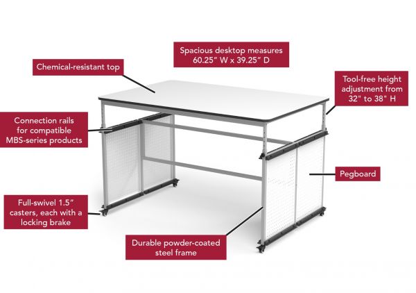 modular makerspace and science lab table