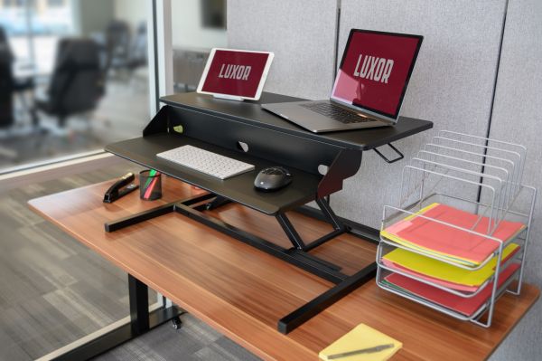 two-tier pneumatic standing desk converter