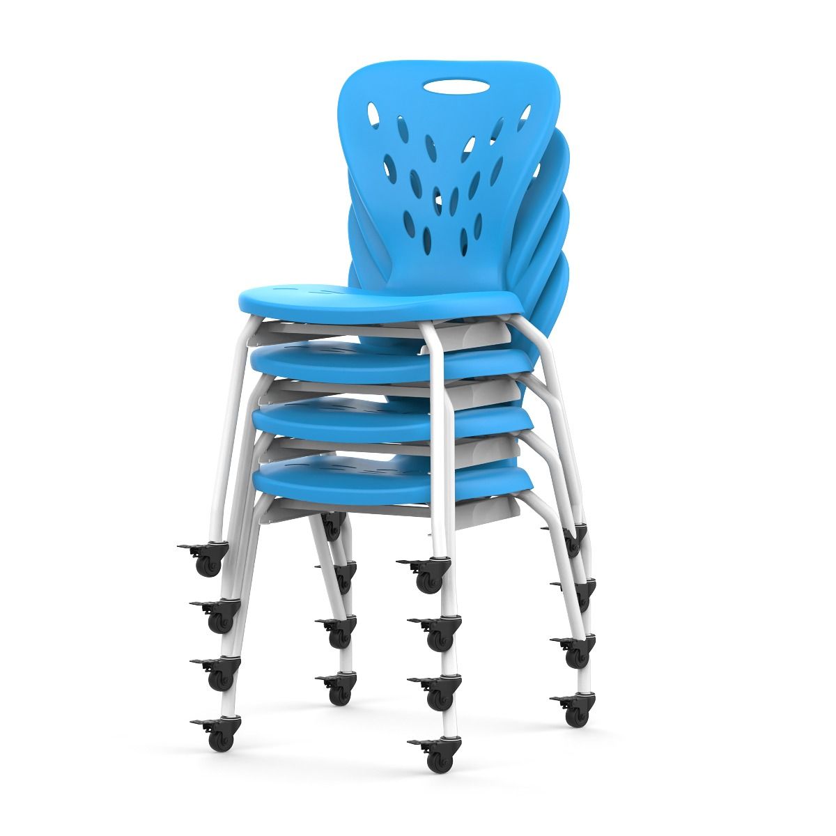 stackable school chair with wheels and storage