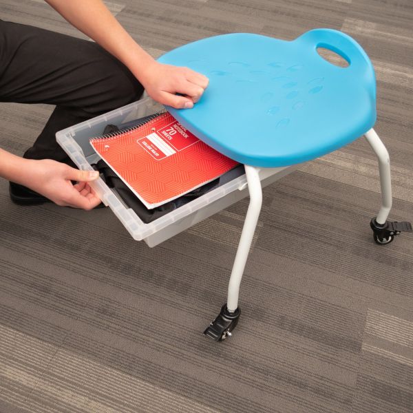 stackable classroom stool with wheels and storage