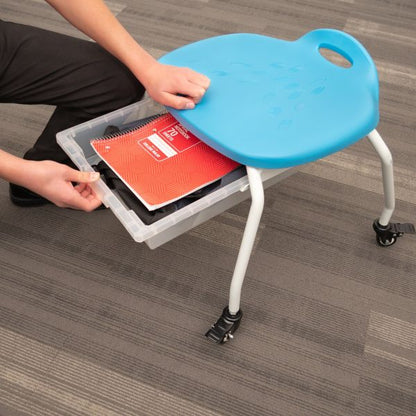 Stackable Classroom Stool with Wheels and Storage