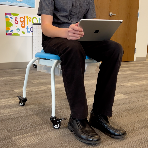 stackable classroom stool with wheels and storage